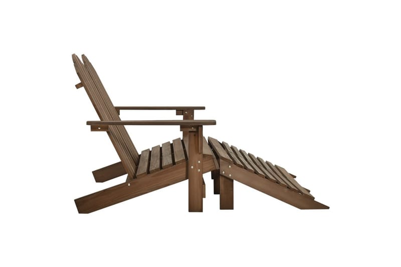Adirondackstol med fotpall 2-sits brun granträ - Brun - Utemöbler - Utestol & trädgårdsstol - Solstolar - Däckstol