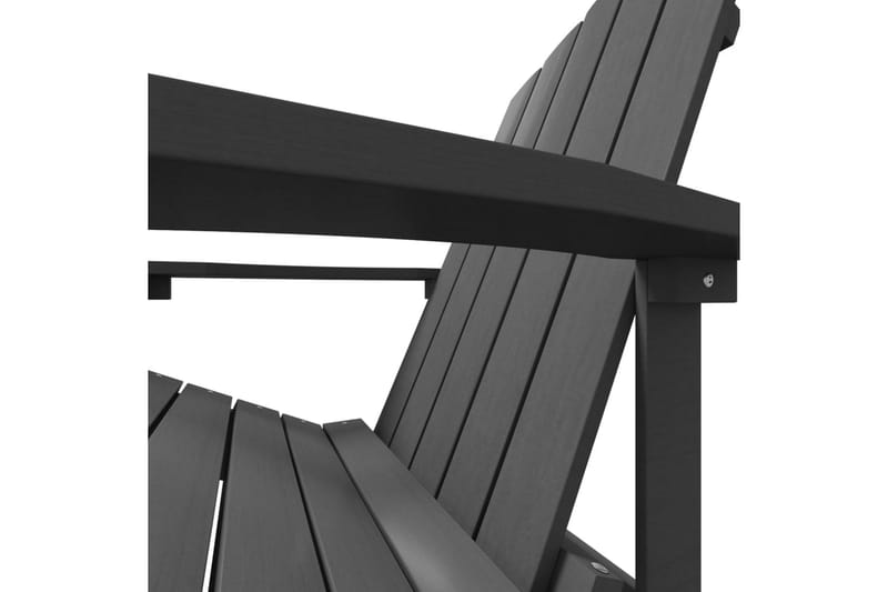 Adirondackstol med fotpall HDPE antracit - Antracit - Utemöbler - Utestol & trädgårdsstol - Solstolar - Däckstol