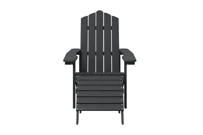 Adirondackstol med fotpall HDPE antracit - Antracit - Utemöbler - Utestol & trädgårdsstol - Solstolar - Däckstol