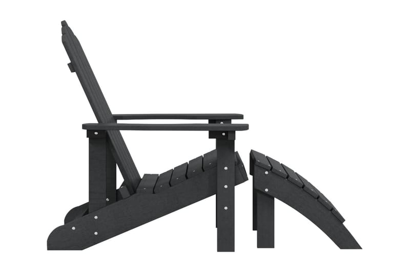 Adirondackstol med fotpall HDPE antracit - Antracit - Utemöbler - Utestol & trädgårdsstol - Solstolar - Däckstol