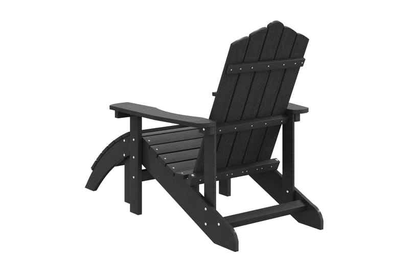Adirondackstol med fotpall HDPE antracit - Antracit - Utemöbler - Utestol & trädgårdsstol - Solstolar - Däckstol