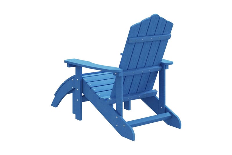 Adirondackstol med fotpall HDPE aquablå - Blå - Utemöbler - Utestol & trädgårdsstol - Solstolar - Däckstol