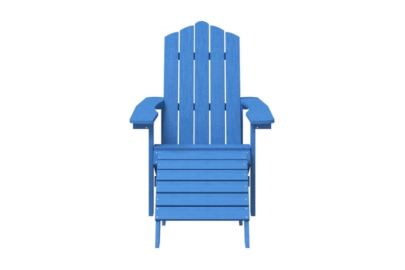 Adirondackstol med fotpall HDPE aquablå - Blå - Utemöbler - Utestol & trädgårdsstol - Solstolar - Däckstol