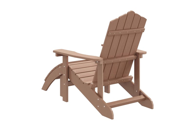 Adirondackstol med fotpall HDPE brun - Brun - Utemöbler - Utestol & trädgårdsstol - Solstolar - Däckstol