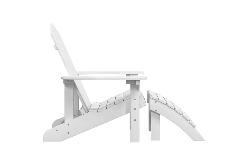Adirondackstol med fotpall HDPE vit - Vit - Utemöbler - Utestol & trädgårdsstol - Solstolar - Däckstol
