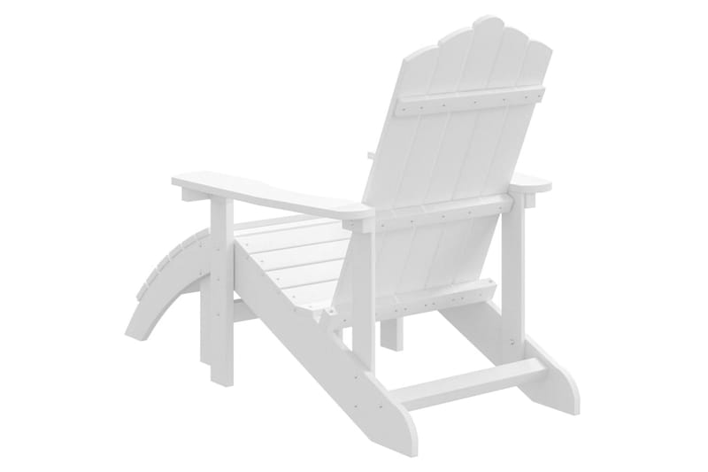 Adirondackstol med fotpall HDPE vit - Vit - Utemöbler - Utestol & trädgårdsstol - Solstolar - Däckstol