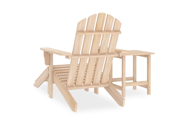 Adirondackstol med fotpall och bord massivt granträ - Beige - Utemöbler - Utestol & trädgårdsstol - Solstolar - Däckstol