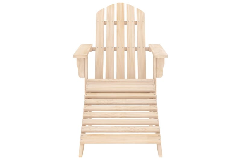 Adirondackstol med fotpall och bord massivt granträ - Beige - Utemöbler - Utestol & trädgårdsstol - Solstolar - Däckstol