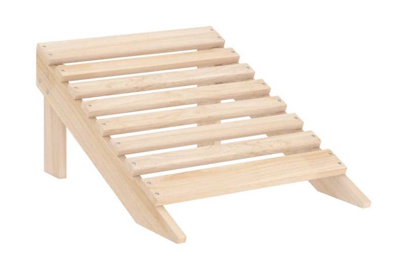 Adirondackstol med fotpall och bord massivt granträ - Beige - Utemöbler - Utestol & trädgårdsstol - Solstolar - Däckstol