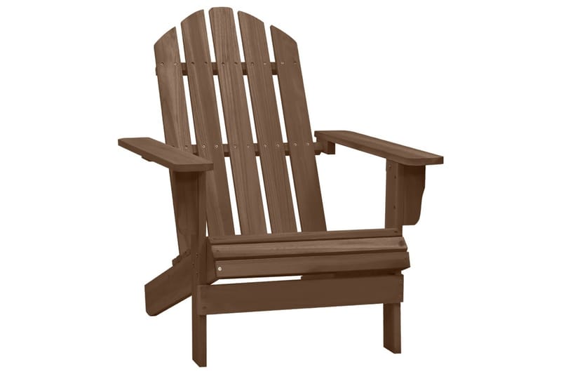 Adirondackstol med fotpall och bord massivt granträ brun - Brun - Utemöbler - Utestol & trädgårdsstol - Solstolar - Däckstol