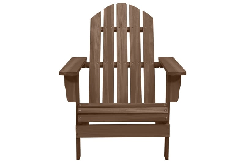 Adirondackstol med fotpall och bord massivt granträ brun - Brun - Utemöbler - Utestol & trädgårdsstol - Solstolar - Däckstol