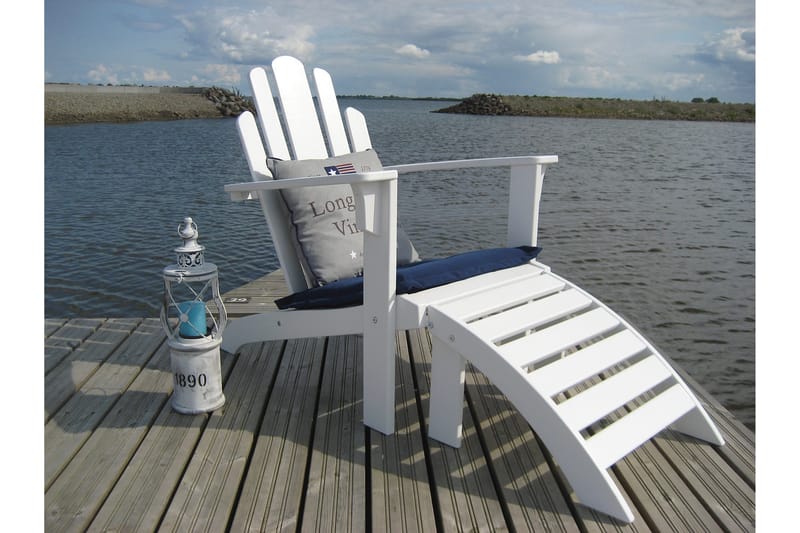 Cranston Fotpall till däckstol - Vit - Utemöbler - Utestol & trädgårdsstol - Solstolar - Däckstol