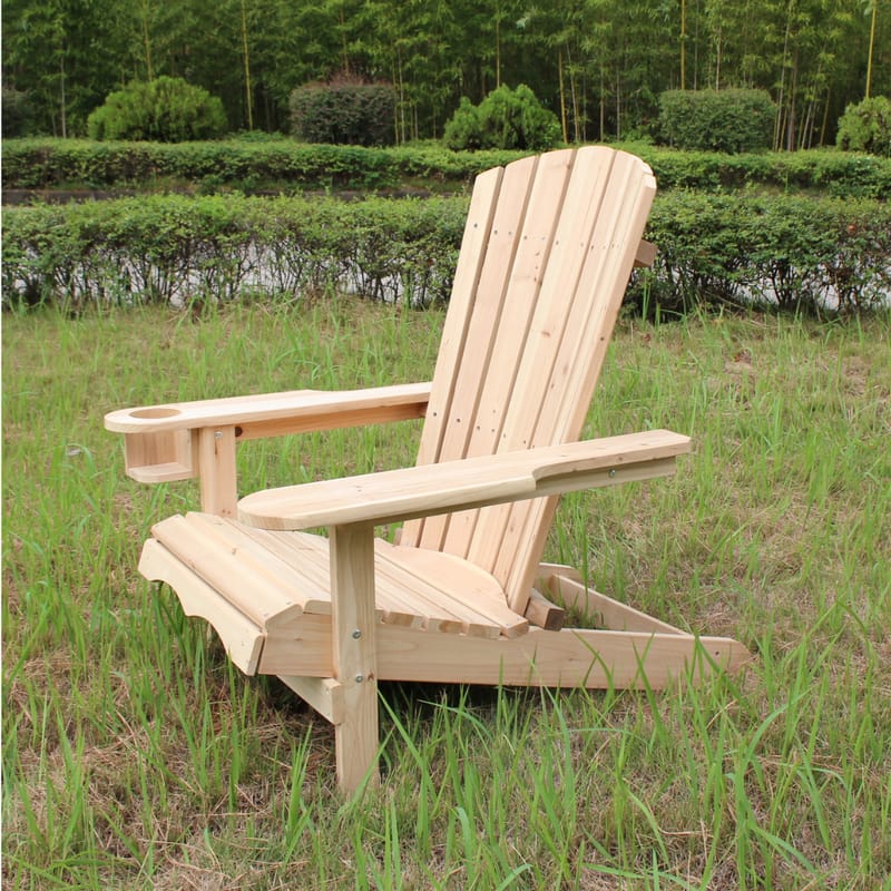 Däckstol Däckstol i trä | Klassisk loungestol för uteplats | 91×77,5×93 cm Beige, undefined