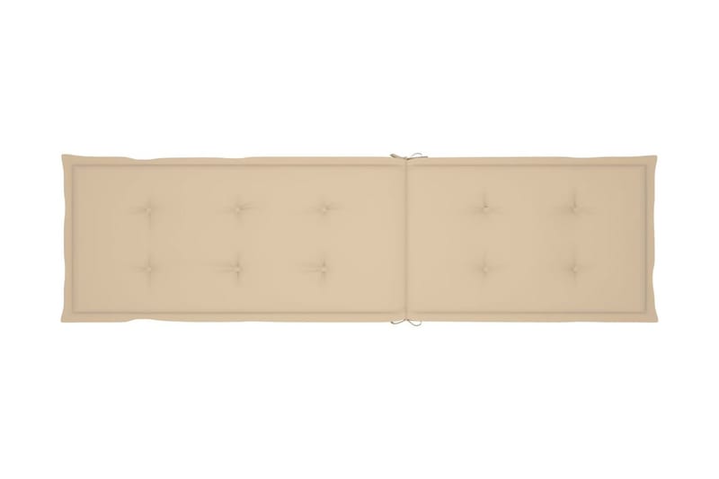 Däckstol med fotstöd och dyna massivt akaciaträ - Beige - Utemöbler - Utestol & trädgårdsstol - Solstolar - Däckstol