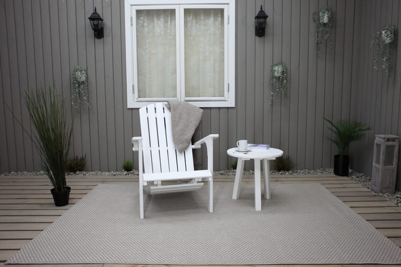 Rolston Däckstol med Fotpall - Vit - Utemöbler - Utestol & trädgårdsstol - Solstolar - Däckstol