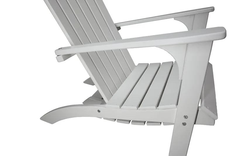 Rolston Däckstol med Fotpall - Vit - Utemöbler - Utestol & trädgårdsstol - Solstolar - Däckstol