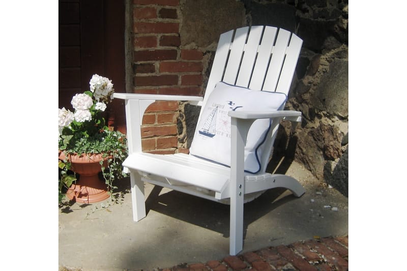 Rolston Däckstol med Fotpall - Vit - Utemöbler - Utestol & trädgårdsstol - Solstolar - Däckstol
