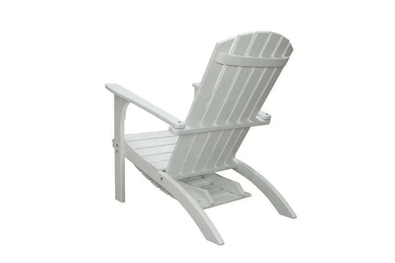 Rolston Däckstol med Fotpall - Vit - Utemöbler - Utestol & trädgårdsstol - Solstolar - Däckstol