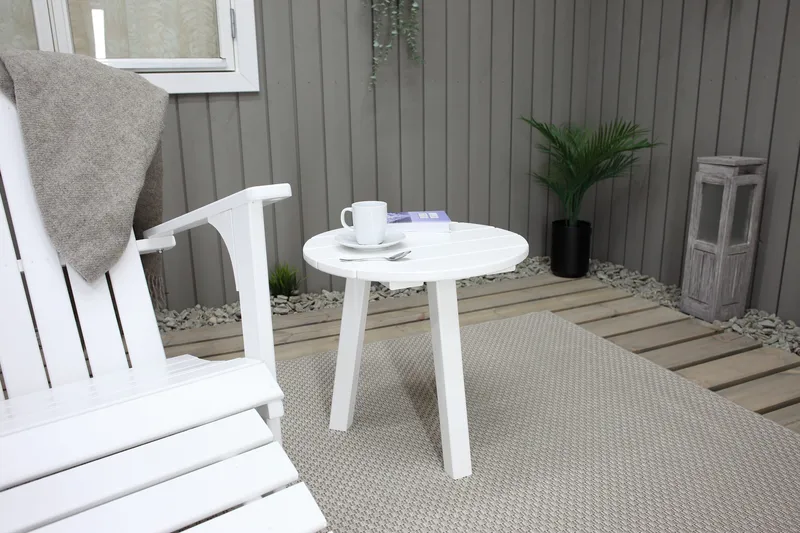 Rolston Däckstol med Fotpall - Vit - Utemöbler - Utestol & trädgårdsstol - Solstolar - Däckstol