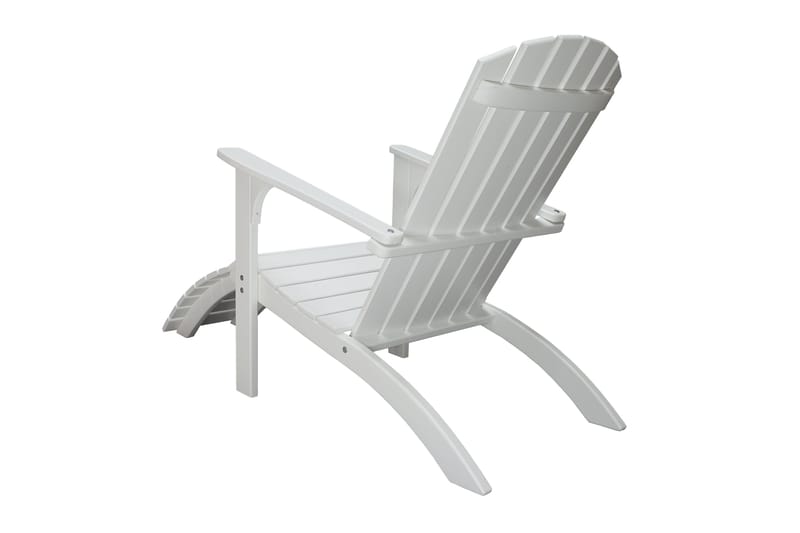 Rolston Däckstol med Fotpall - Vit - Utemöbler - Utestol & trädgårdsstol - Solstolar - Däckstol