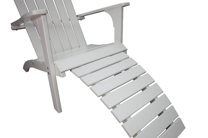 Rolston Däckstol med Fotpall - Vit - Utemöbler - Utestol & trädgårdsstol - Solstolar - Däckstol