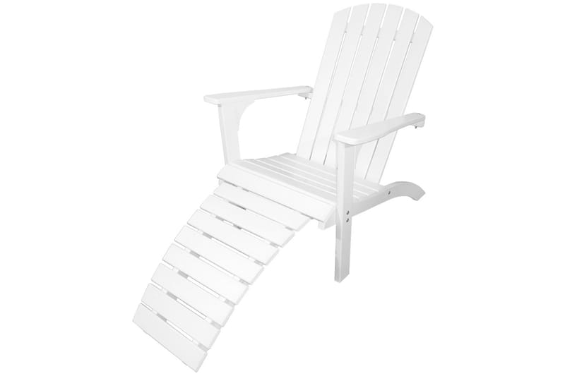 Rolston Däckstol med Fotpall - Vit - Utemöbler - Utestol & trädgårdsstol - Solstolar - Däckstol