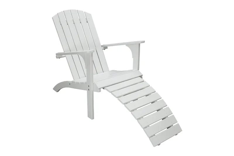 Rolston Däckstol med Fotpall, Vit