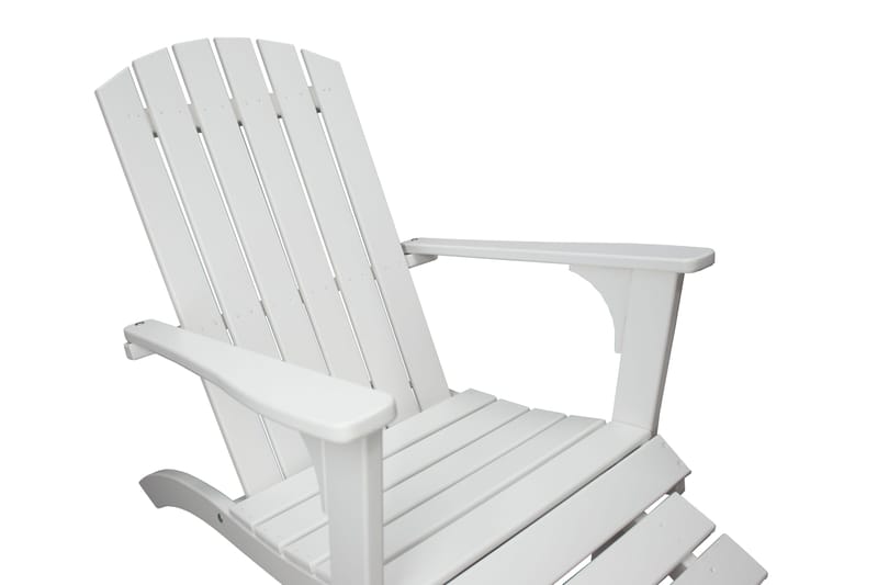 Rolston Däckstol med Fotpall - Vit - Utemöbler - Utestol & trädgårdsstol - Solstolar - Däckstol