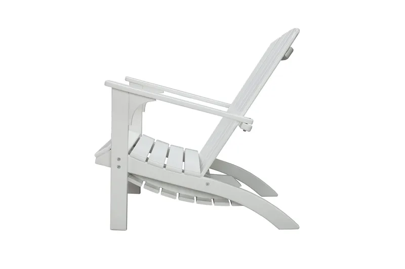 Rolston Däckstol med Fotpall - Vit - Utemöbler - Utestol & trädgårdsstol - Solstolar - Däckstol