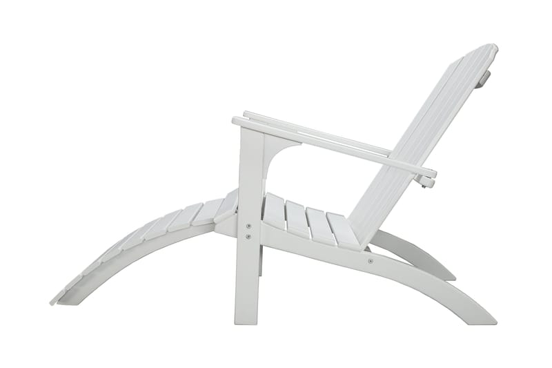 Rolston Däckstol med Fotpall - Vit - Utemöbler - Utestol & trädgårdsstol - Solstolar - Däckstol