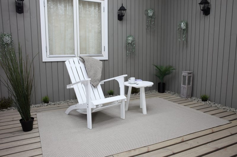 Rolston Däckstol med Fotpall - Vit - Utemöbler - Utestol & trädgårdsstol - Solstolar - Däckstol