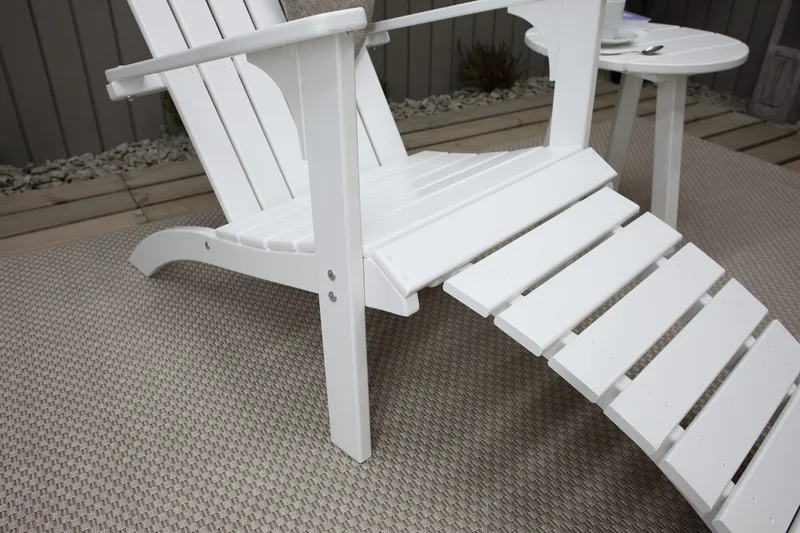 Rolston Däckstol med Fotpall - Vit - Utemöbler - Utestol & trädgårdsstol - Solstolar - Däckstol