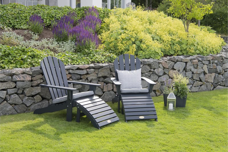 Tennessee Däckstol med Fotstöd 2-pack Orkangrå - Hillerstorp - Utemöbler - Utestol & trädgårdsstol - Solstolar - Däckstol