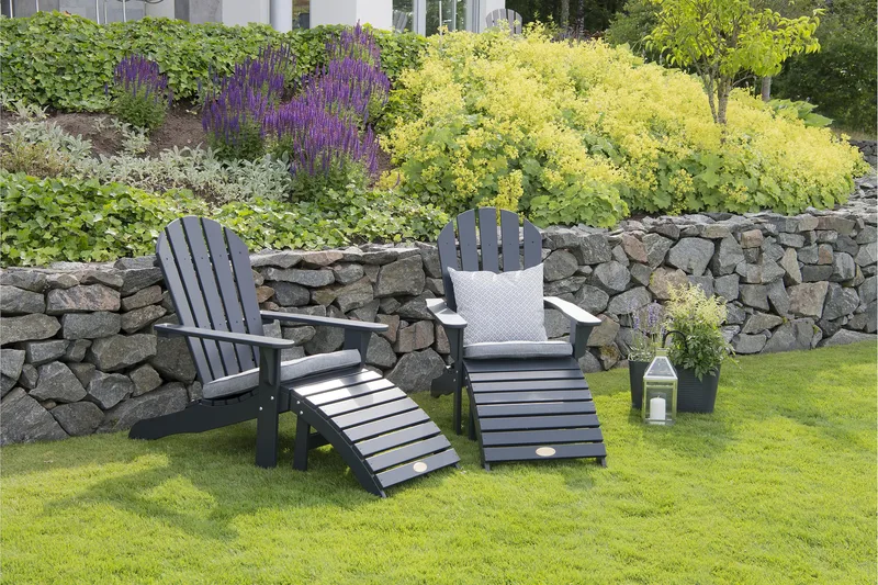 Tennessee Däckstol med Fotstöd 2-pack Orkangrå - Hillerstorp - Utemöbler - Utestol & trädgårdsstol - Solstolar - Däckstol