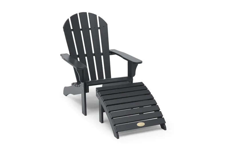 Tennessee Däckstol med Fotstöd 2-pack Orkangrå, Hillerstorp