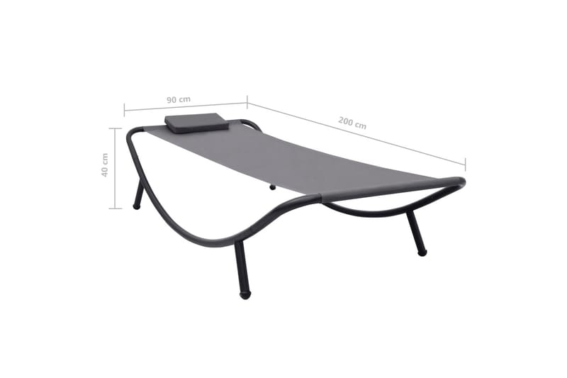 Trädgårdssäng grå 200x90 cm stål - Grå - Utemöbler - Utestol & trädgårdsstol - Solstolar - Däckstol