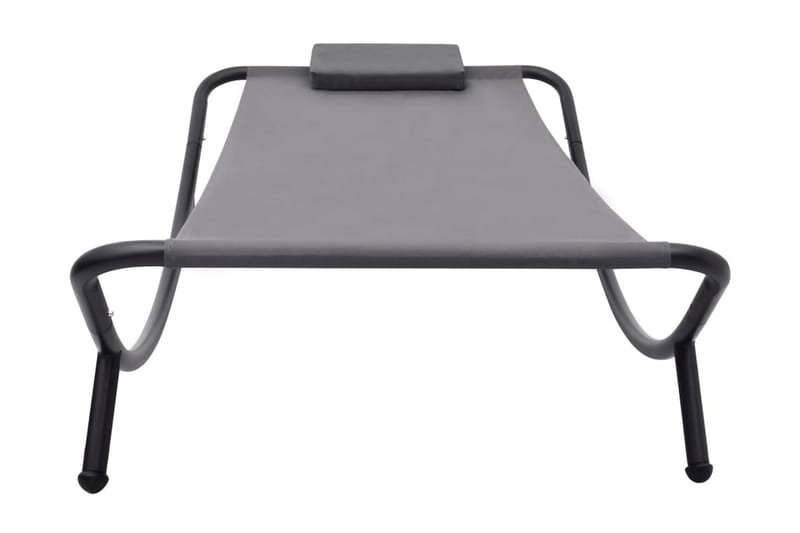 Trädgårdssäng grå 200x90 cm stål - Grå - Utemöbler - Utestol & trädgårdsstol - Solstolar - Däckstol