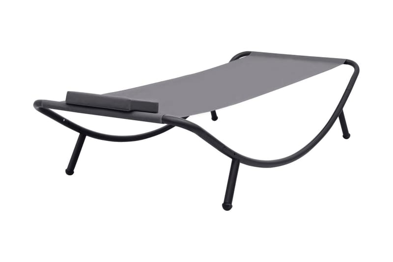 Trädgårdssäng grå 200x90 cm stål - Grå - Utemöbler - Utestol & trädgårdsstol - Solstolar - Däckstol