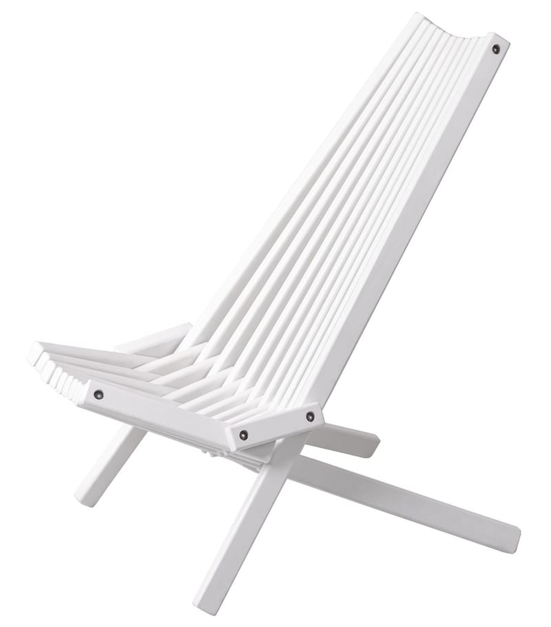 Däckstol vit med nackkudde - vit - Utemöbler - Utestol & trädgårdsstol - Solstolar - Däckstol