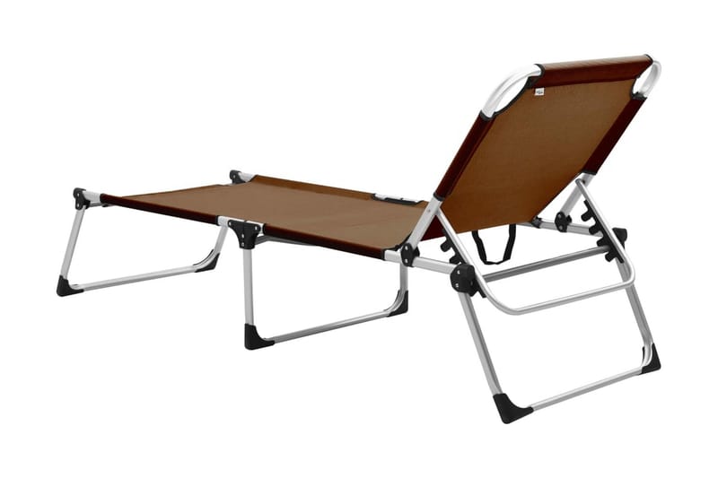 Extra hög solstol för seniorer hopfällbar brun aluminium - Brun - Solstolar