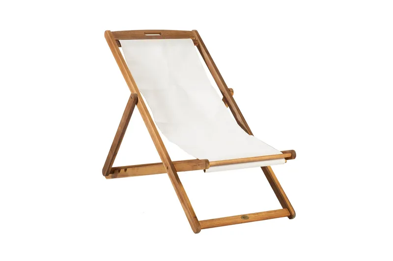 Finlay Solstol - Akacia/Vit - Utemöbler - Utestol & trädgårdsstol - Solstolar