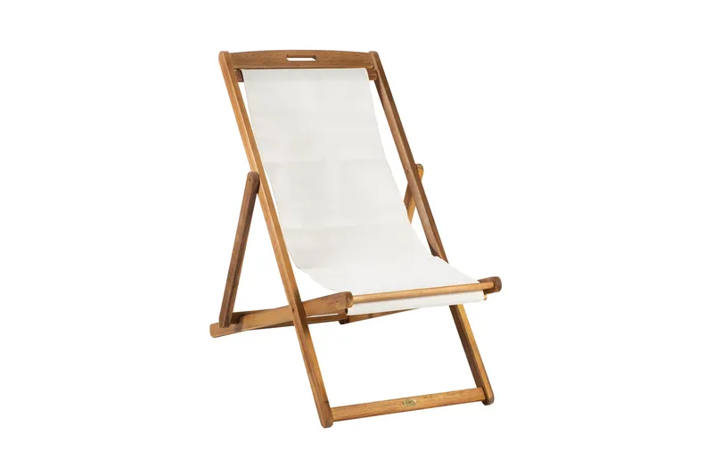 Finlay Solstol - Akacia/Vit - Utemöbler - Utestol & trädgårdsstol - Solstolar