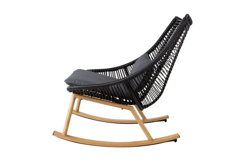 Helsinki Gungstol m Dyna - Svart/Natur/Grå - Utemöbler - Utestol & trädgårdsstol - Gungstol utomhus