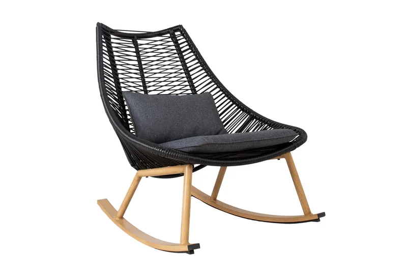 Helsinki Gungstol m Dyna, Svart/Natur/Grå