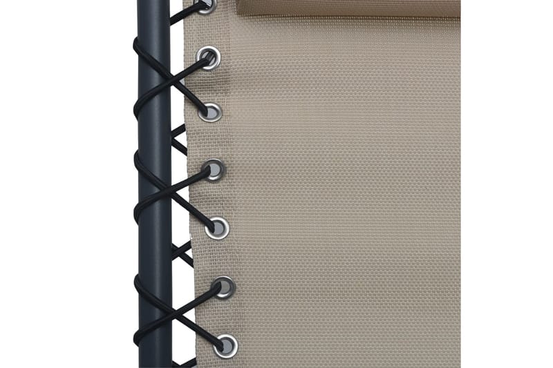 Hopfällbar solstol taupe textilene - Brun - Utemöbler - Utestol & trädgårdsstol - Solstolar