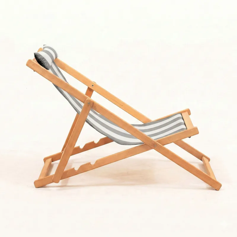 Romira Solsäng utomhus - Grå och vit - Utemöbler - Utestol & trädgårdsstol - Solstolar - Däckstol