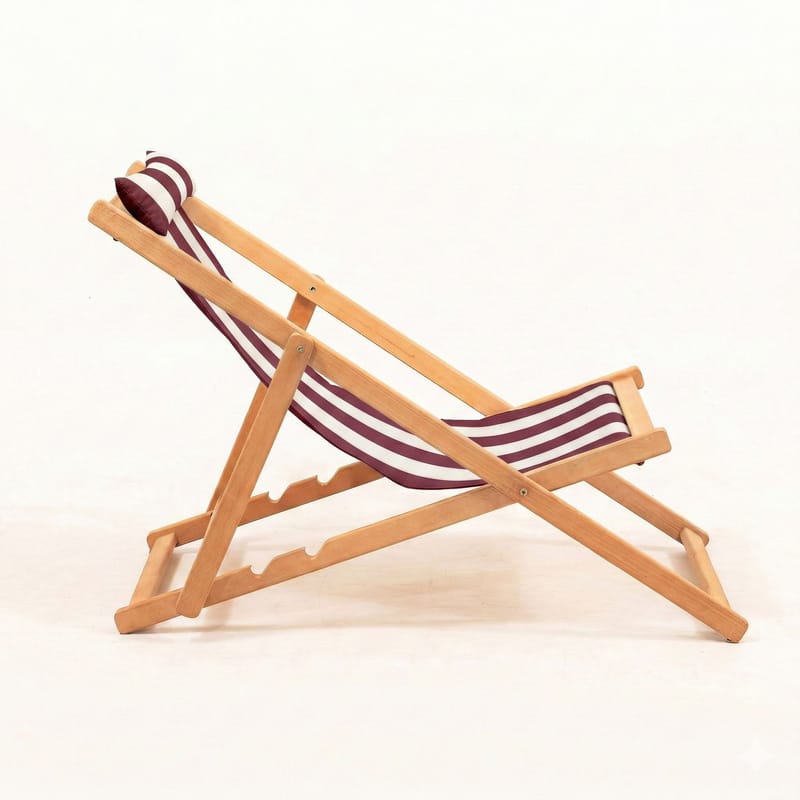 Romira Solsäng utomhus - Vinröd och vit - Utemöbler - Utestol & trädgårdsstol - Solstolar - Däckstol