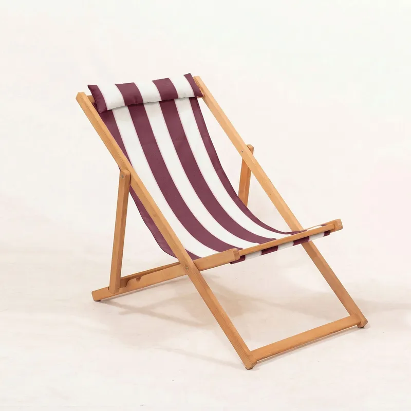 Romira Solsäng utomhus - Vinröd och vit - Utemöbler - Utestol & trädgårdsstol - Solstolar - Däckstol