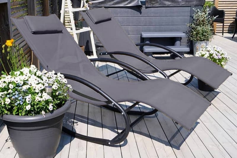 Solberg Solstol 146 cm - Antracit - Utemöbler - Utestol & trädgårdsstol - Solstolar
