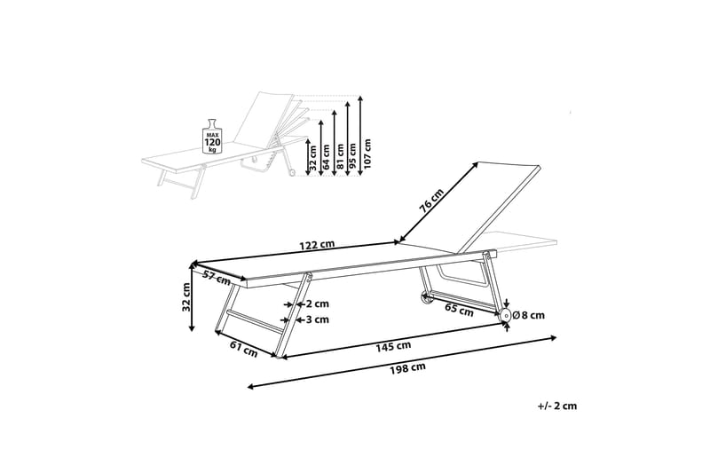 Solsäng turkos PORTOFINO - Grön - Utemöbler - Utestol & trädgårdsstol - Solsäng & Solvagnar